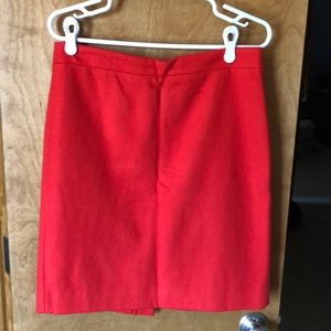 2/$40 Fully lined red/orange wool skirt